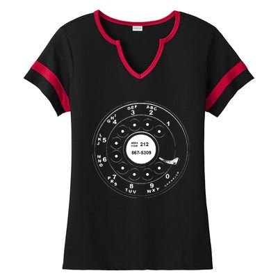 Rotary Phone Ladies Halftime Notch Neck Tee