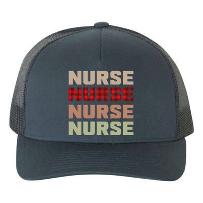 Retro Plaid Red Nurse Life For National Nurse Day Gift Yupoong Adult 5-Panel Trucker Hat