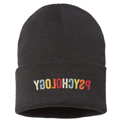 Reverse Psychology retro Sarcastic Humor Sustainable Knit Beanie