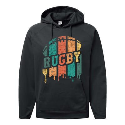 Rugby Player Rugby Fan Rugby Coach Performance Fleece Hoodie