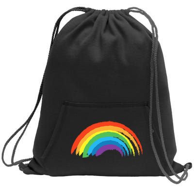 Rainbow Pride Retro Sweatshirt Cinch Pack Bag