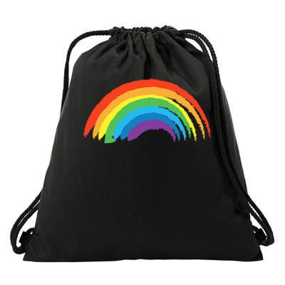 Rainbow Pride Retro Drawstring Bag