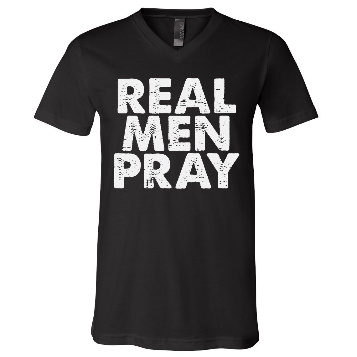 Real Pray Religious God Jesus Faith Christian Catholic V-Neck T-Shirt