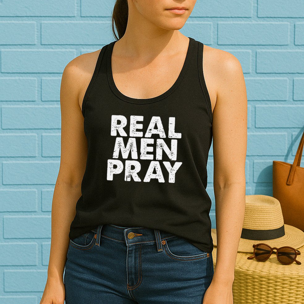 Real Pray Religious God Jesus Faith Christian Catholic Womens Tank Top