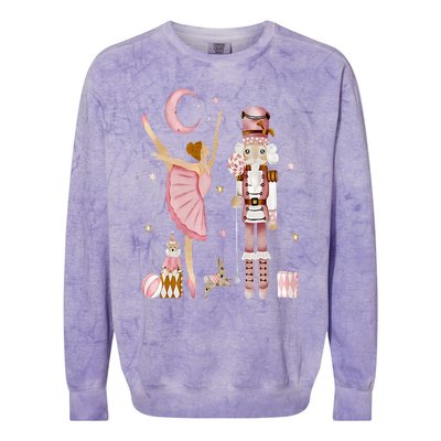 Retro Pink Sugar Plum Fairy Nutcracker Christmas Cute Xmas Colorblast Crewneck Sweatshirt