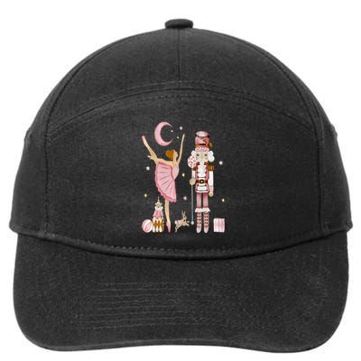 Retro Pink Sugar Plum Fairy Nutcracker Christmas Cute Xmas 7-Panel Snapback Hat