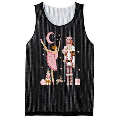 Retro Pink Sugar Plum Fairy Nutcracker Christmas Cute Xmas Mesh Reversible Basketball Jersey Tank