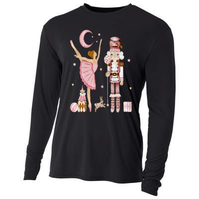 Retro Pink Sugar Plum Fairy Nutcracker Christmas Cute Xmas Cooling Performance Long Sleeve Crew