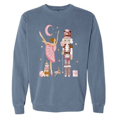 Retro Pink Sugar Plum Fairy Nutcracker Christmas Cute Xmas Garment-Dyed Sweatshirt