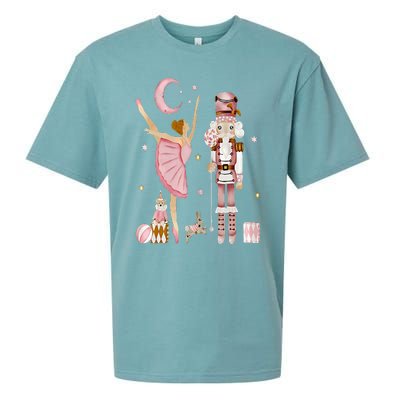 Retro Pink Sugar Plum Fairy Nutcracker Christmas Cute Xmas Sueded Cloud Jersey T-Shirt