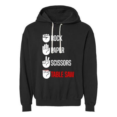 Rock Paper Scissors Table Saw Funny Woodworking Woodworker Gift Garment-Dyed Fleece Hoodie