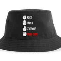 Rock Paper Scissors Table Saw Funny Woodworking Woodworker Gift Sustainable Bucket Hat
