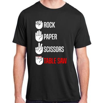 Rock Paper Scissors Table Saw Funny Woodworking Woodworker Gift Adult ChromaSoft Performance T-Shirt