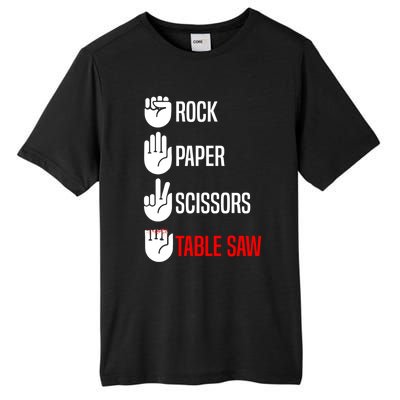 Rock Paper Scissors Table Saw Funny Woodworking Woodworker Gift Tall Fusion ChromaSoft Performance T-Shirt