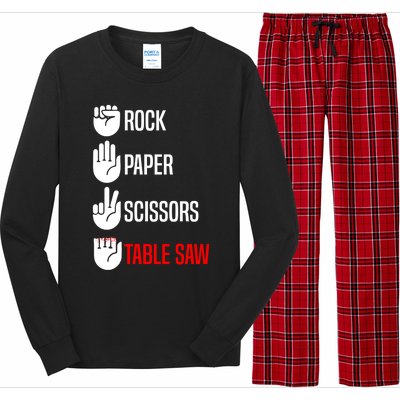 Rock Paper Scissors Table Saw Funny Woodworking Woodworker Gift Long Sleeve Pajama Set