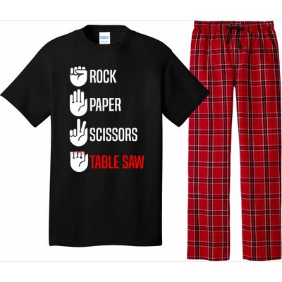 Rock Paper Scissors Table Saw Funny Woodworking Woodworker Gift Pajama Set