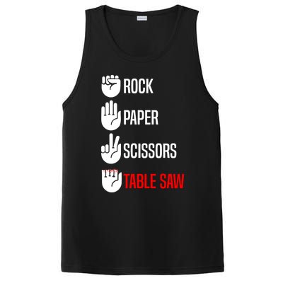 Rock Paper Scissors Table Saw Funny Woodworking Woodworker Gift PosiCharge Competitor Tank