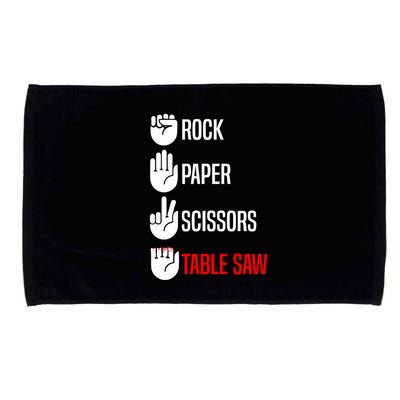 Rock Paper Scissors Table Saw Funny Woodworking Woodworker Gift Microfiber Hand Towel
