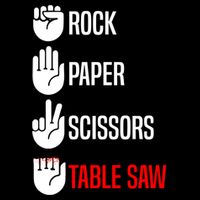 Rock Paper Scissors Table Saw Funny Woodworking Woodworker Gift Cropped Pullover Crew