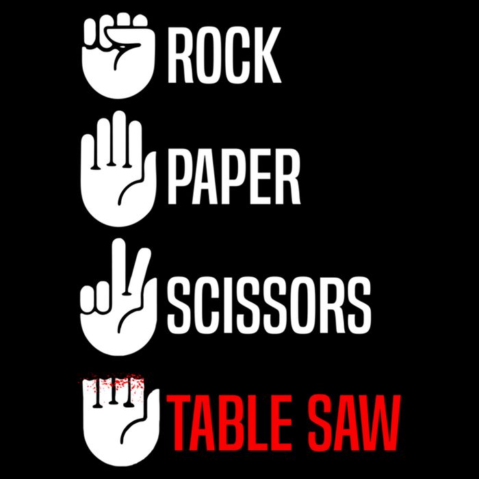 Rock Paper Scissors Table Saw Funny Woodworking Woodworker Gift Cropped Pullover Crew