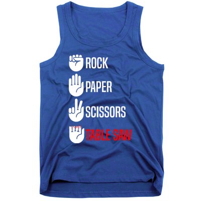 Rock Paper Scissors Table Saw Funny Woodworking Woodworker Gift Tank Top