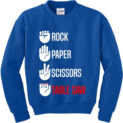 Rock Paper Scissors Table Saw Funny Woodworking Woodworker Gift Kids Sweatshirt