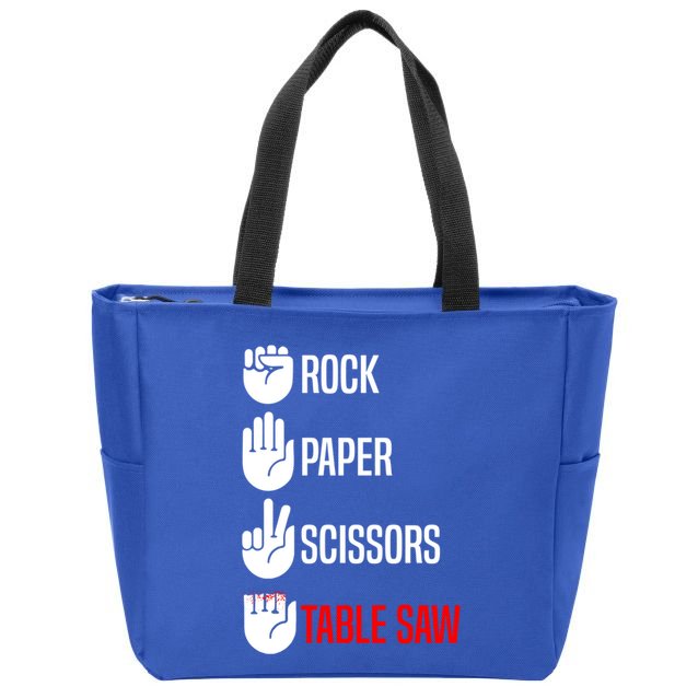 Rock Paper Scissors Table Saw Funny Woodworking Woodworker Gift Zip Tote Bag
