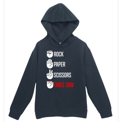 Rock Paper Scissors Table Saw Funny Woodworking Woodworker Gift Urban Pullover Hoodie