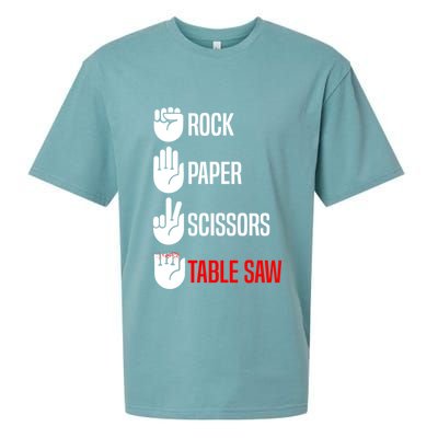 Rock Paper Scissors Table Saw Funny Woodworking Woodworker Gift Sueded Cloud Jersey T-Shirt