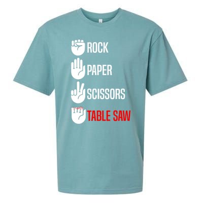 Rock Paper Scissors Table Saw Funny Woodworking Woodworker Gift Sueded Cloud Jersey T-Shirt