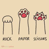 Rock Paper Scissors Cat Paws Drawstring Bag