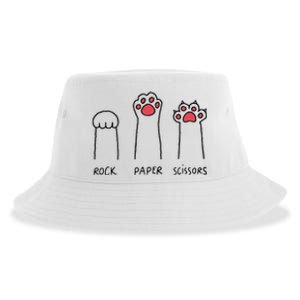 Rock Paper Scissors Cat Paws Sustainable Bucket Hat