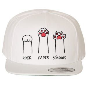 Rock Paper Scissors Cat Paws Wool Snapback Cap