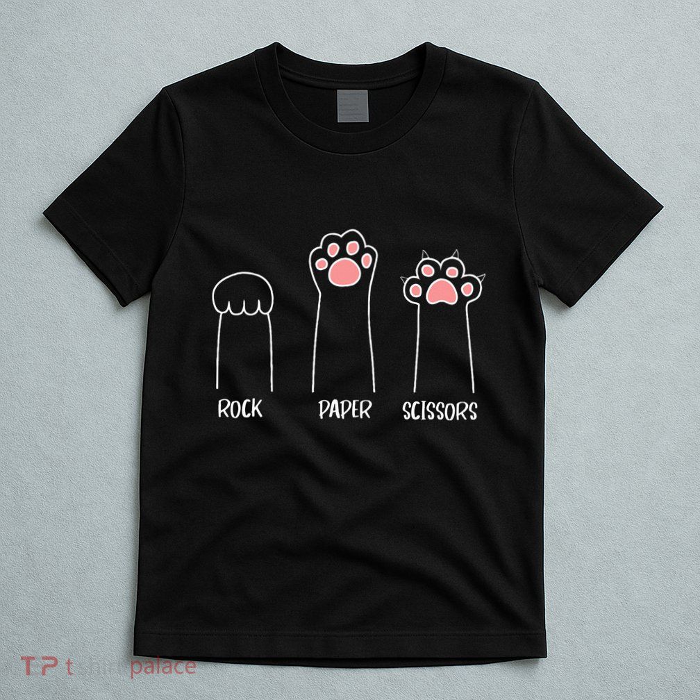 Rock Paper Scissors Hand Game Cute Paw T-Shirt