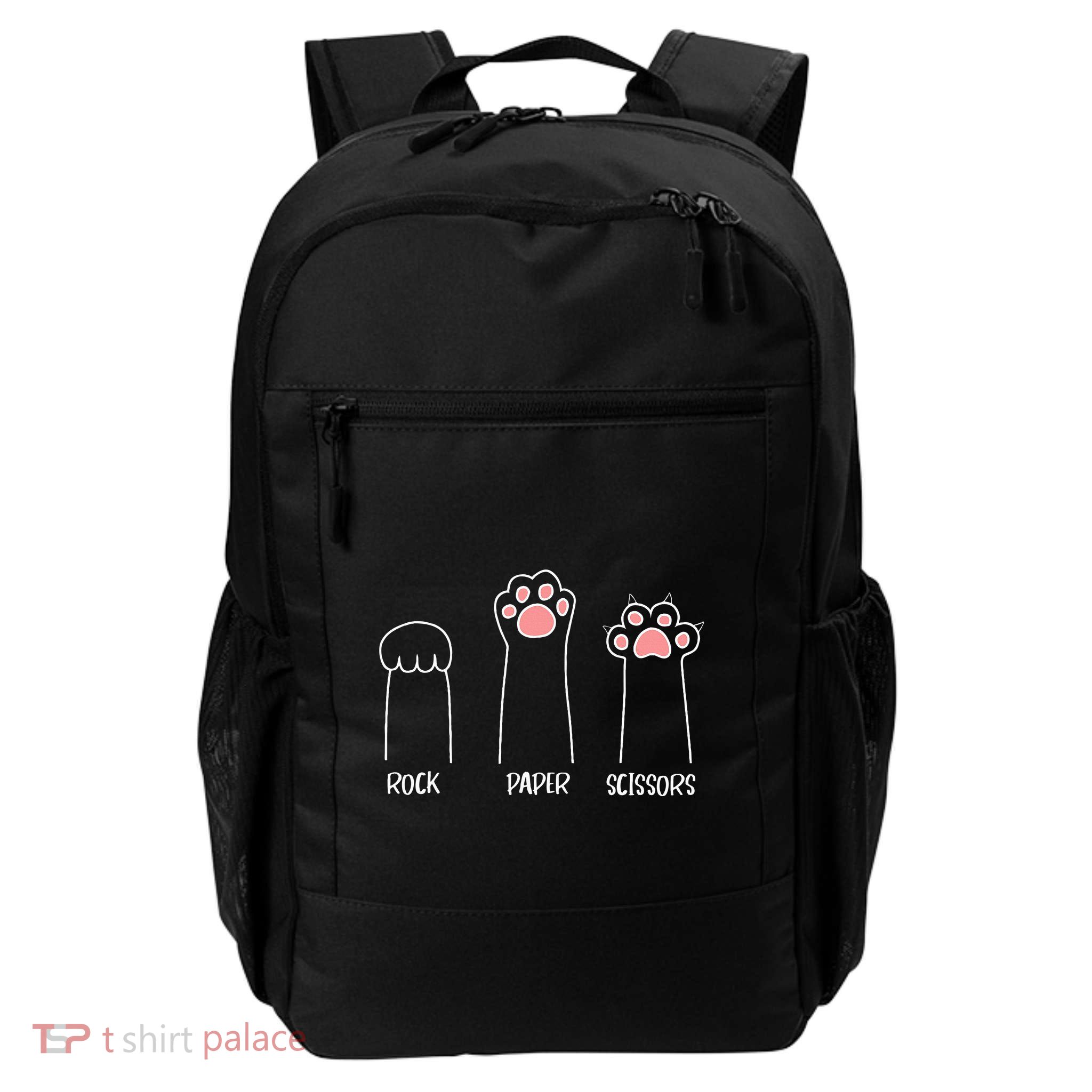 Rock Paper Scissors Hand Game Cute Paw Daily Commute Backpack