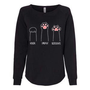 Rock Paper Scissors Hand Game Cute Paw Womens California Wash Sweatshirt