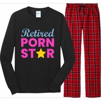 Retired Porn Star Funny Naughty Adult Humor Retirement Long Sleeve Pajama Set