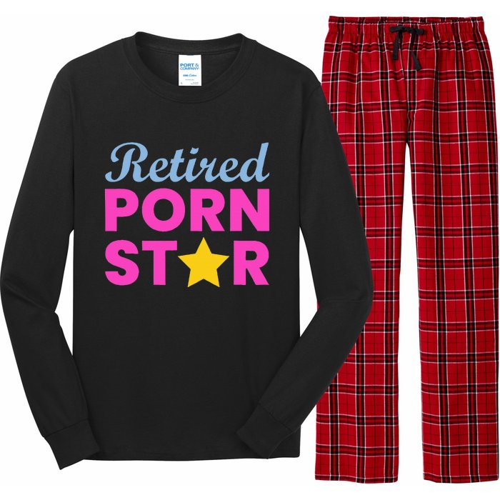 Retired Porn Star Funny Naughty Adult Humor Retirement Long Sleeve Pajama Set