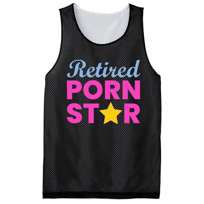 Retired Porn Star Funny Naughty Adult Humor Retirement Mesh Reversible Basketball Jersey Tank