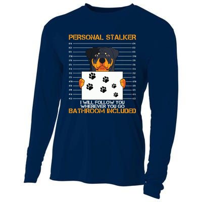 Rottweiler Personal Stalker Dog Owner Breeders Fur Parent Cooling Performance Long Sleeve Crew