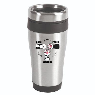 Rock Paper Scissors Cat Paws 16oz Travel Tumbler