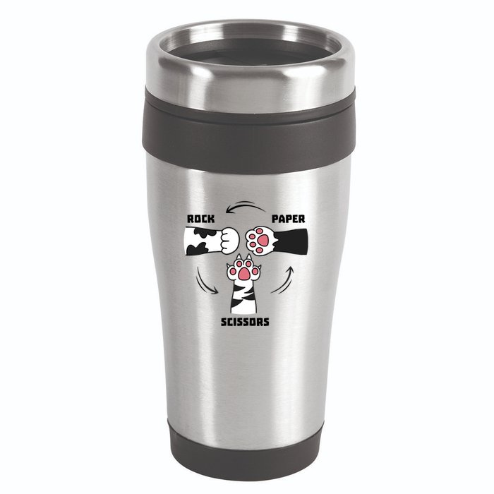 Rock Paper Scissors Cat Paws 16oz Travel Tumbler