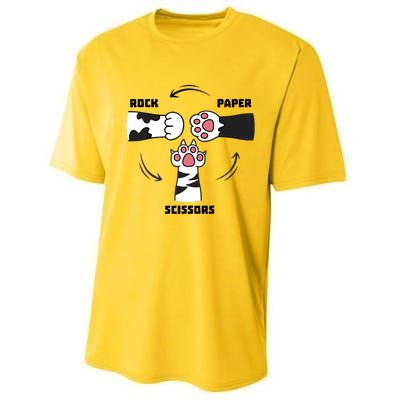 Rock Paper Scissors Cat Paws Performance Sprint T-Shirt