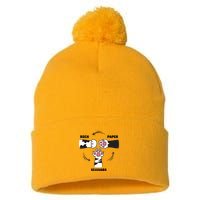 Rock Paper Scissors Cat Paws Pom Pom 12in Knit Beanie
