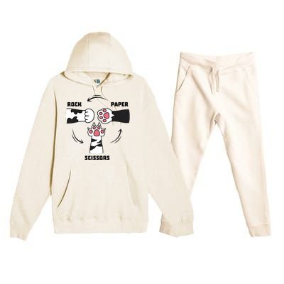 Rock Paper Scissors Cat Paws Premium Hooded Sweatsuit Set