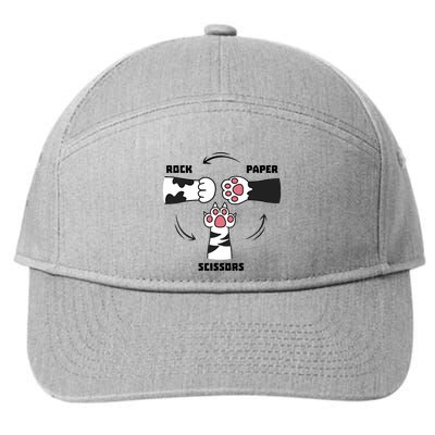 Rock Paper Scissors Cat Paws 7-Panel Snapback Hat
