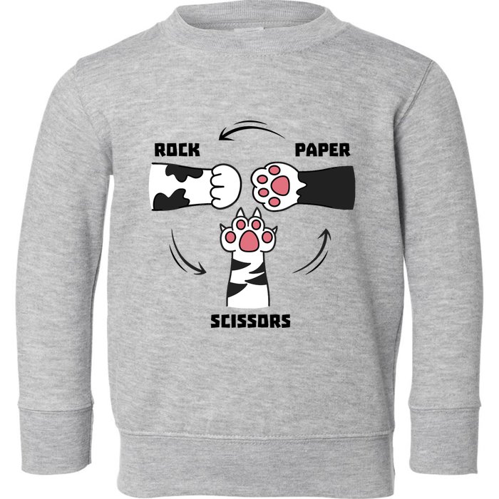 Rock Paper Scissors Cat Paws Toddler Sweatshirt