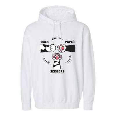 Rock Paper Scissors Cat Paws Garment-Dyed Fleece Hoodie