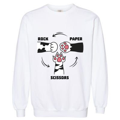 Rock Paper Scissors Cat Paws Garment-Dyed Sweatshirt