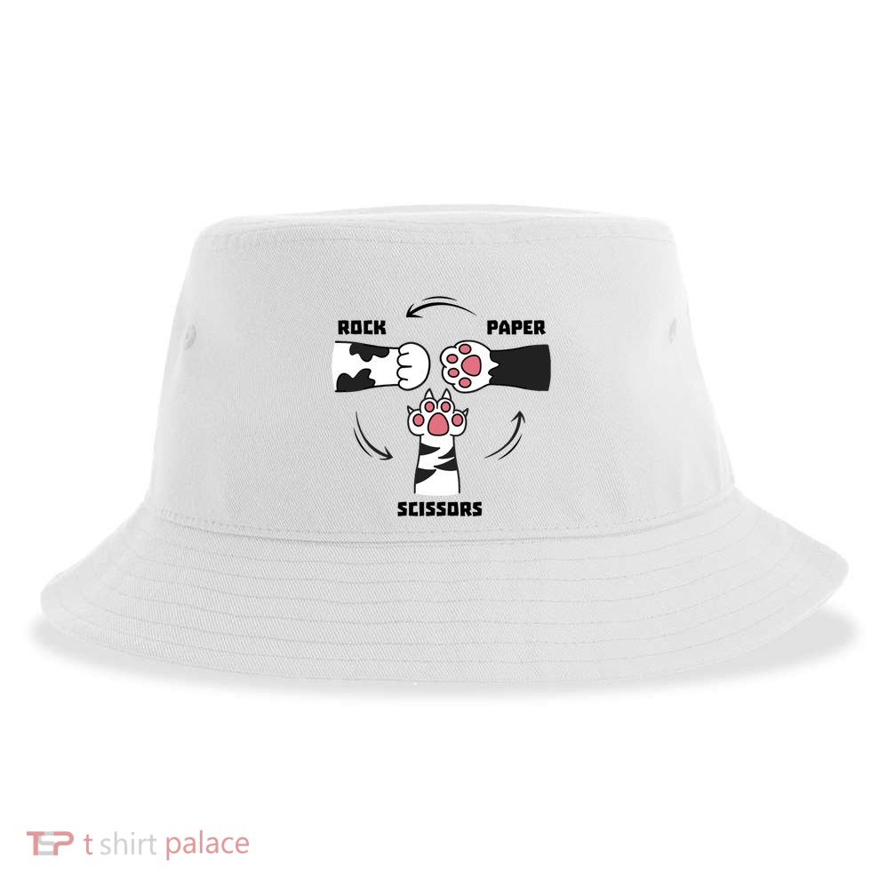 Rock Paper Scissors Cat Paws Sustainable Bucket Hat